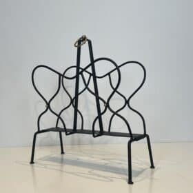 Jacques Adnet Style French Modernist Magazine Rack, 1950s.