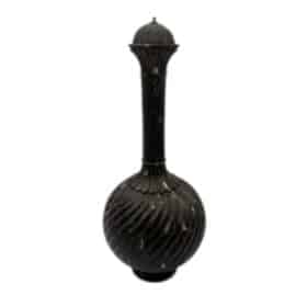 Large Ceremonial Bottle, Twisted Horn Veneer and Brass, 1980s