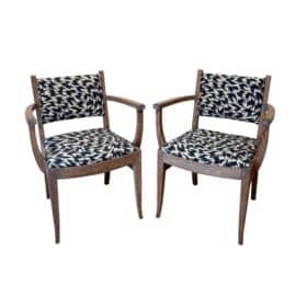 Pair of Art Deco Armchairs, De Coene Frères, Limed Oak, Belgium circa 1935