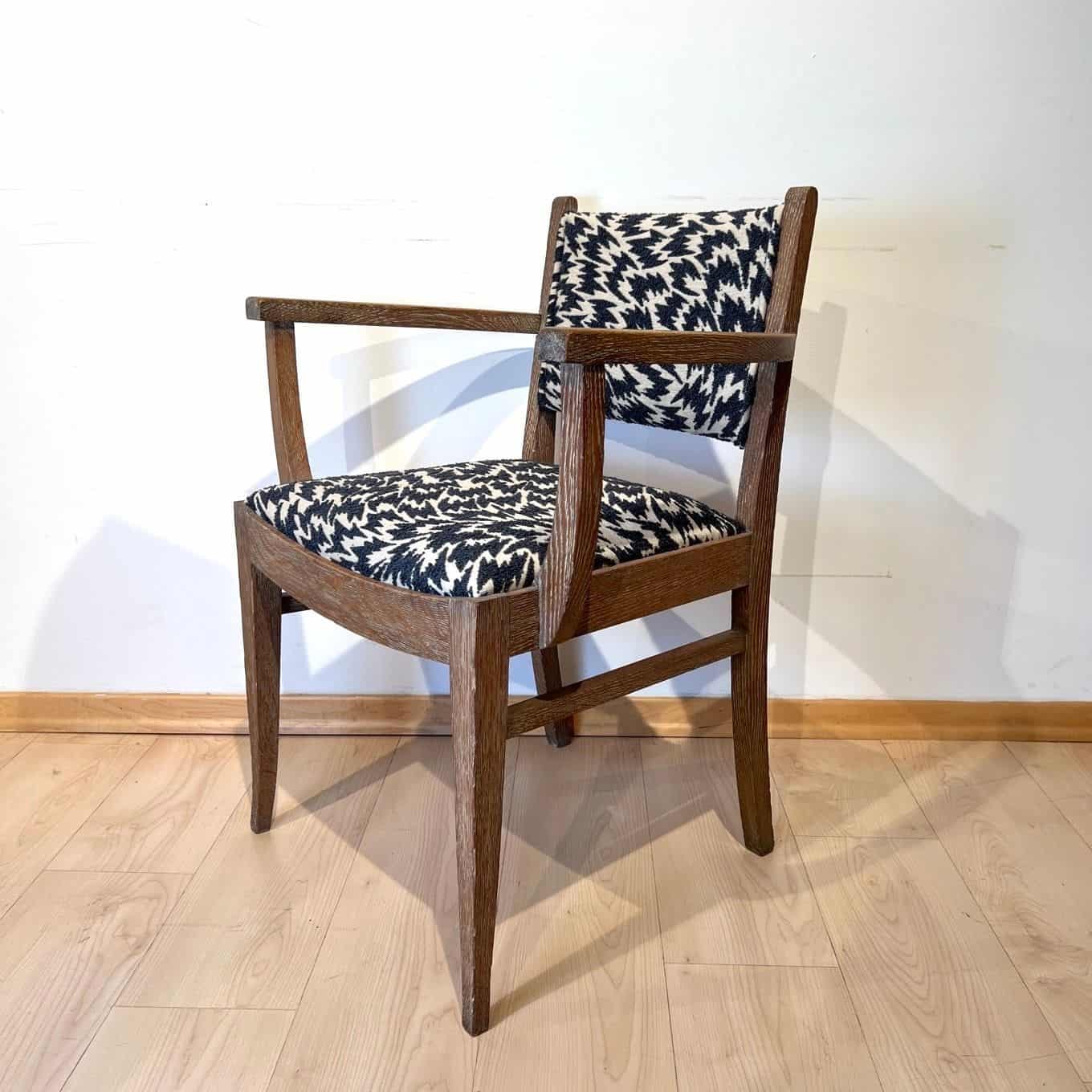 Pair of Art Deco Armchairs, De Coene Frères, Limed Oak, Belgium circa 1935 - Image 11