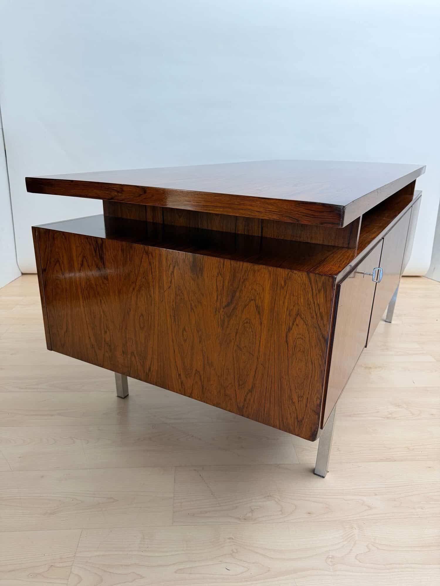 Large Mid-Century Modern Rosewood Desk, Germany, 1960s - Image 11