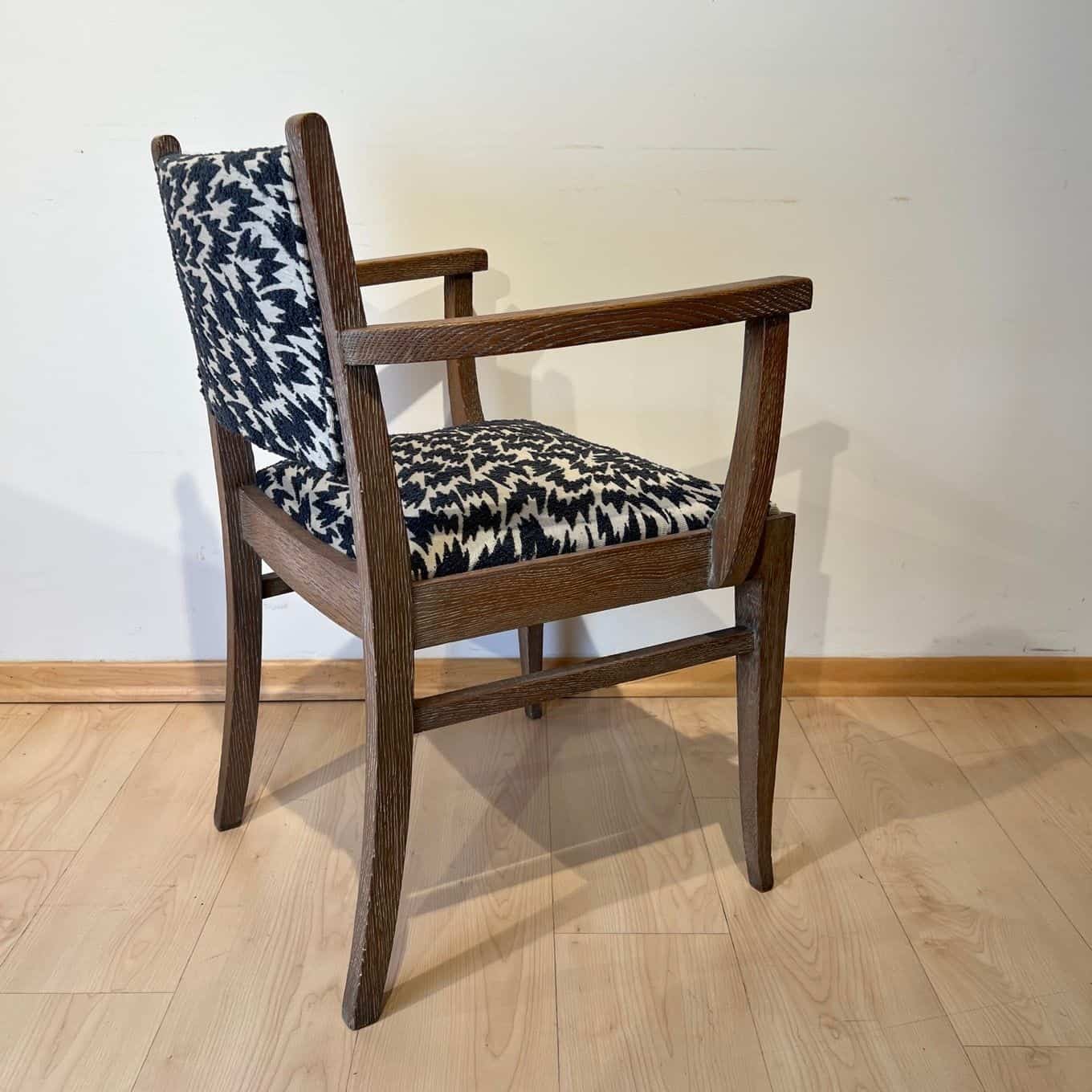 Pair of Art Deco Armchairs, De Coene Frères, Limed Oak, Belgium circa 1935 - Image 12