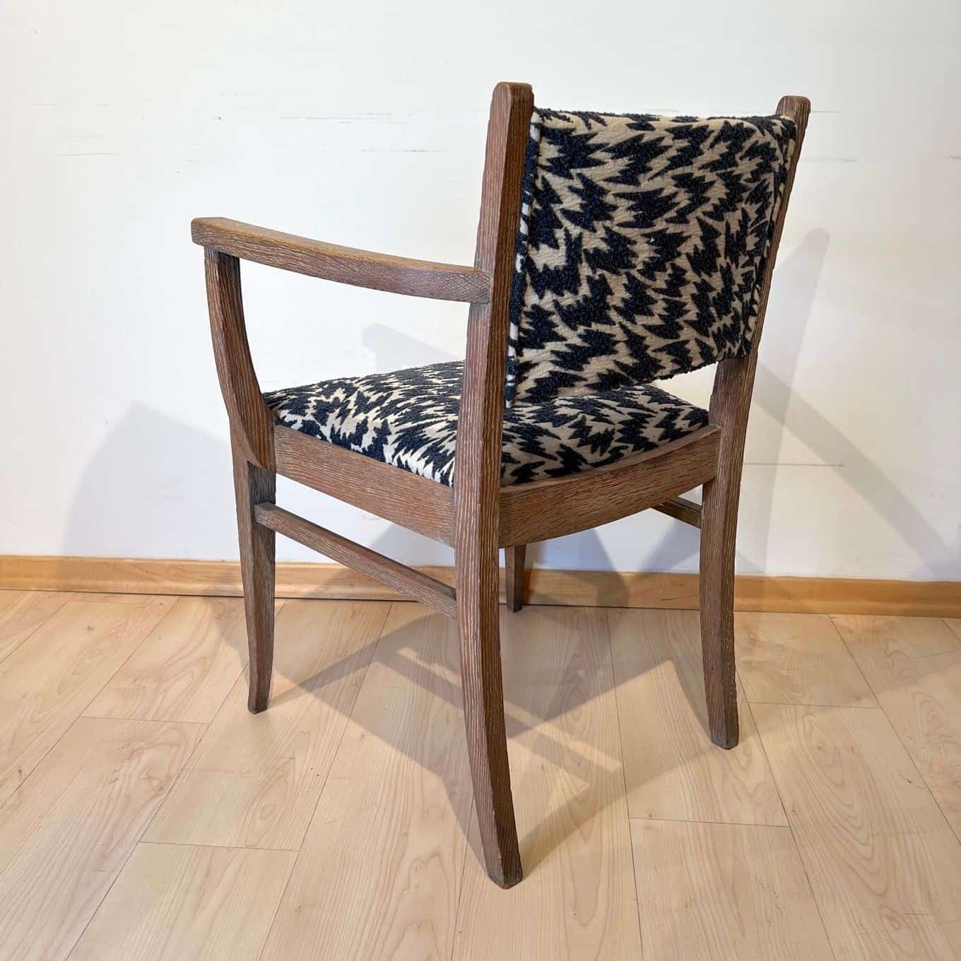 Pair of Art Deco Armchairs, De Coene Frères, Limed Oak, Belgium circa 1935 - Image 14
