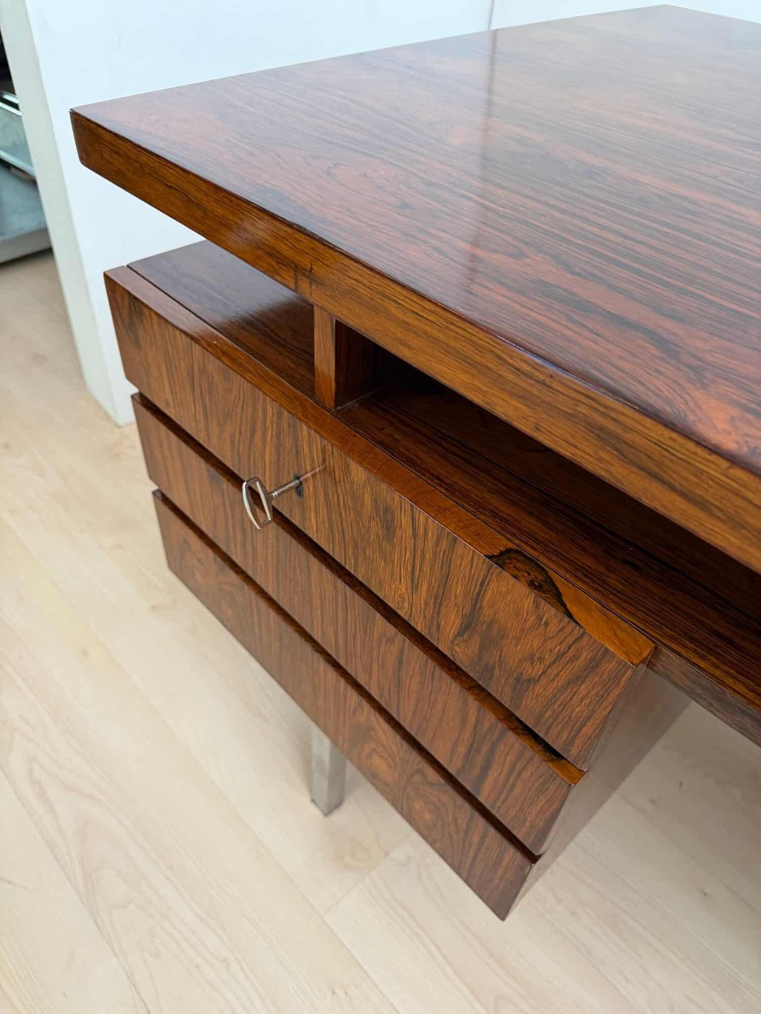 Large Mid-Century Modern Rosewood Desk, Germany, 1960s - Image 14