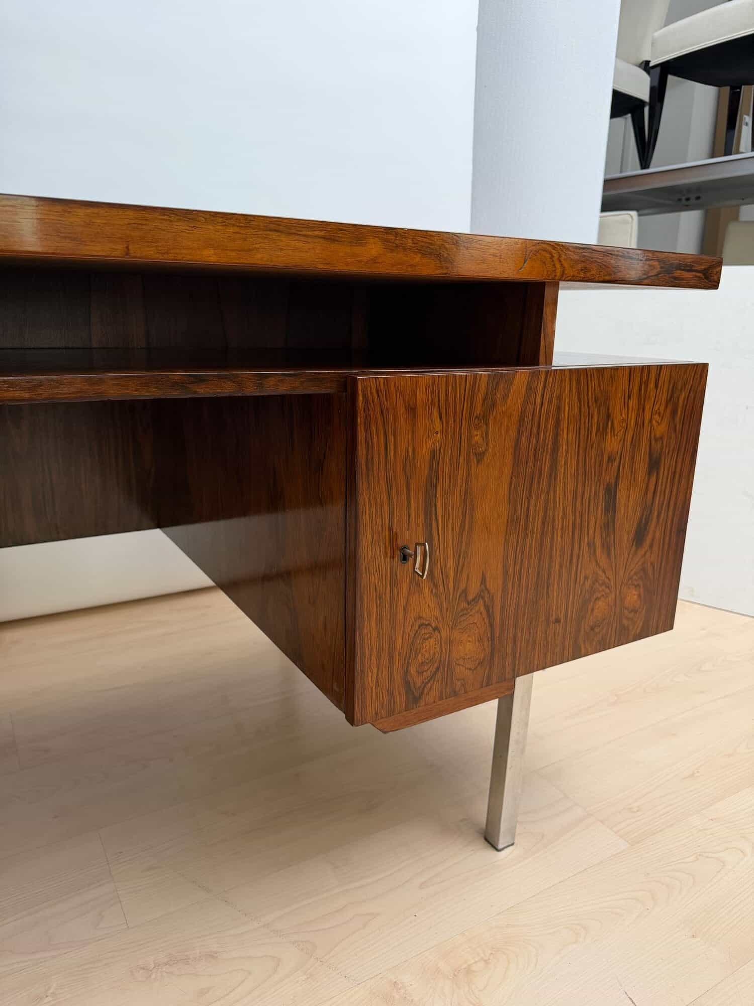 Large Mid-Century Modern Rosewood Desk, Germany, 1960s - Image 15