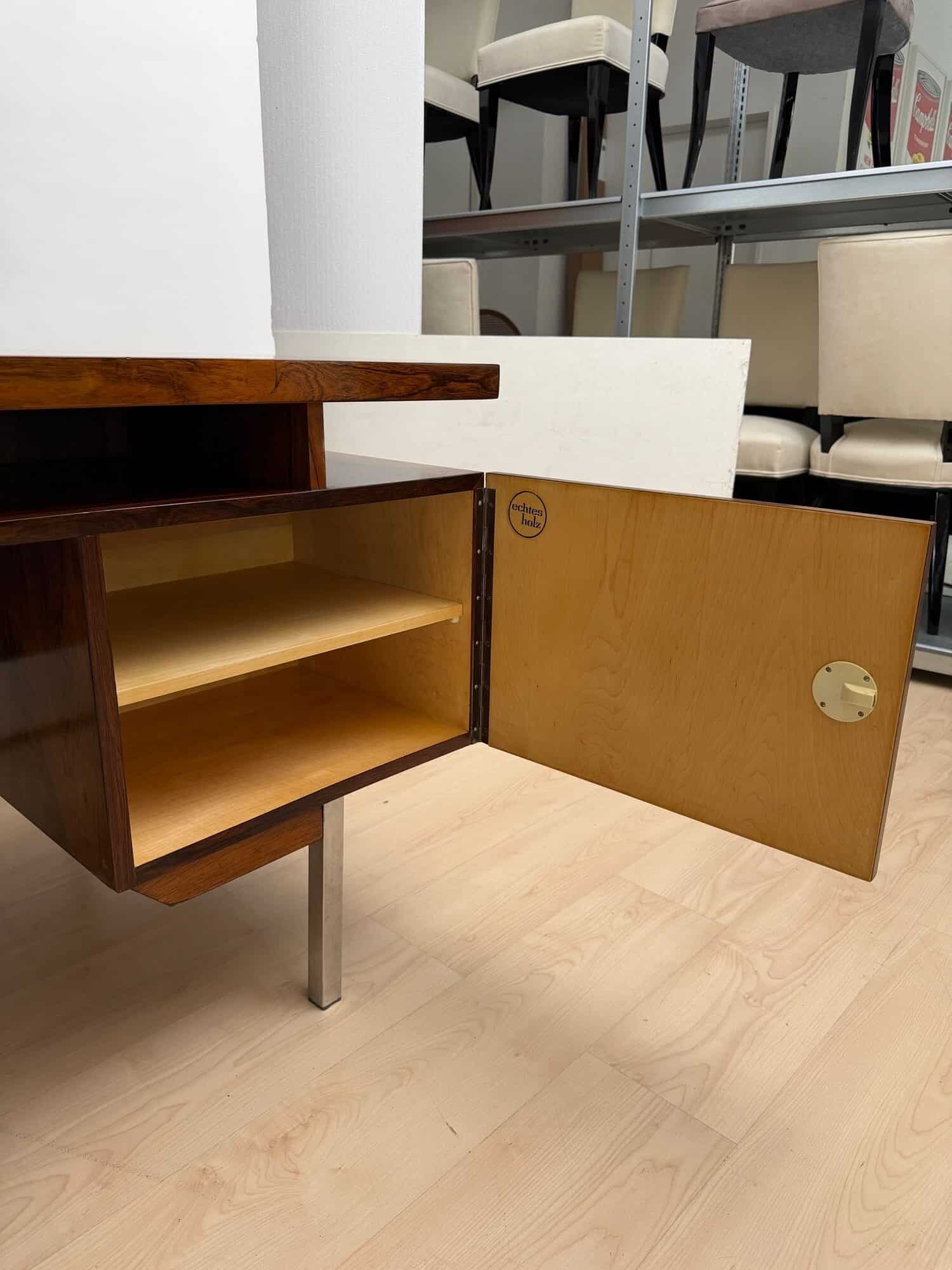 Large Mid-Century Modern Rosewood Desk, Germany, 1960s - Image 16