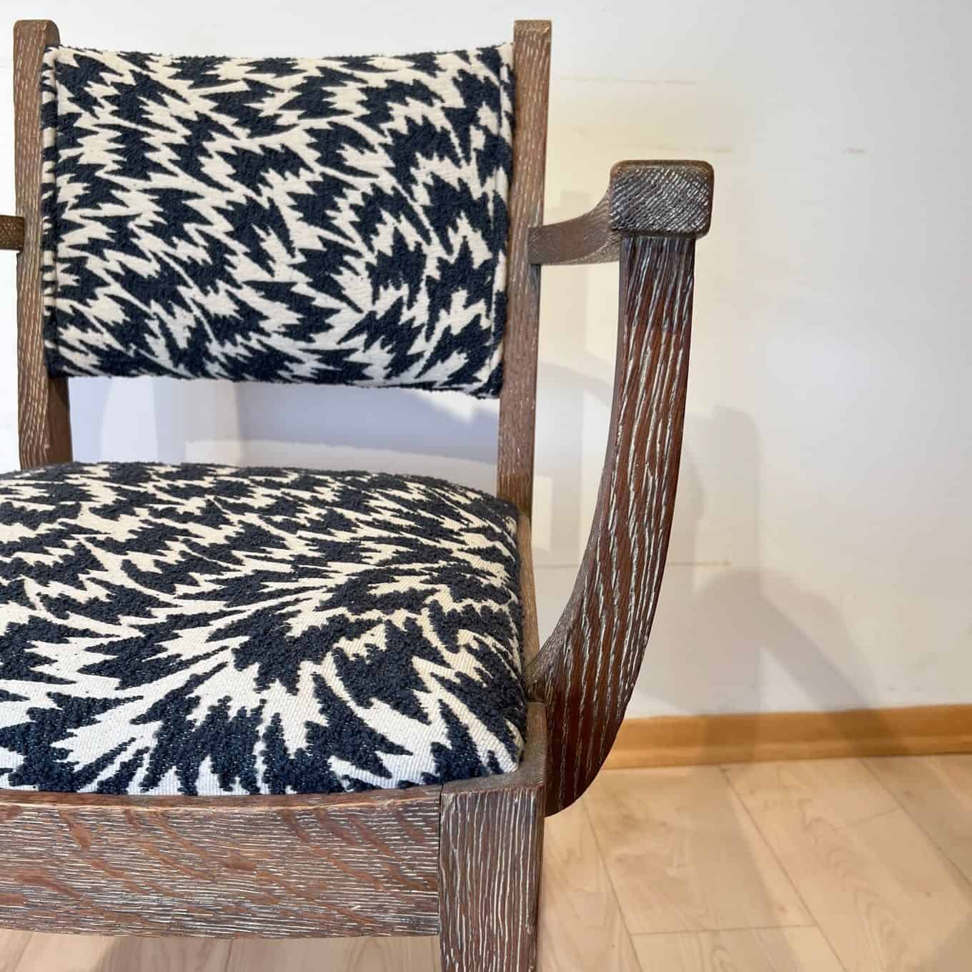 Pair of Art Deco Armchairs, De Coene Frères, Limed Oak, Belgium circa 1935 - Image 18