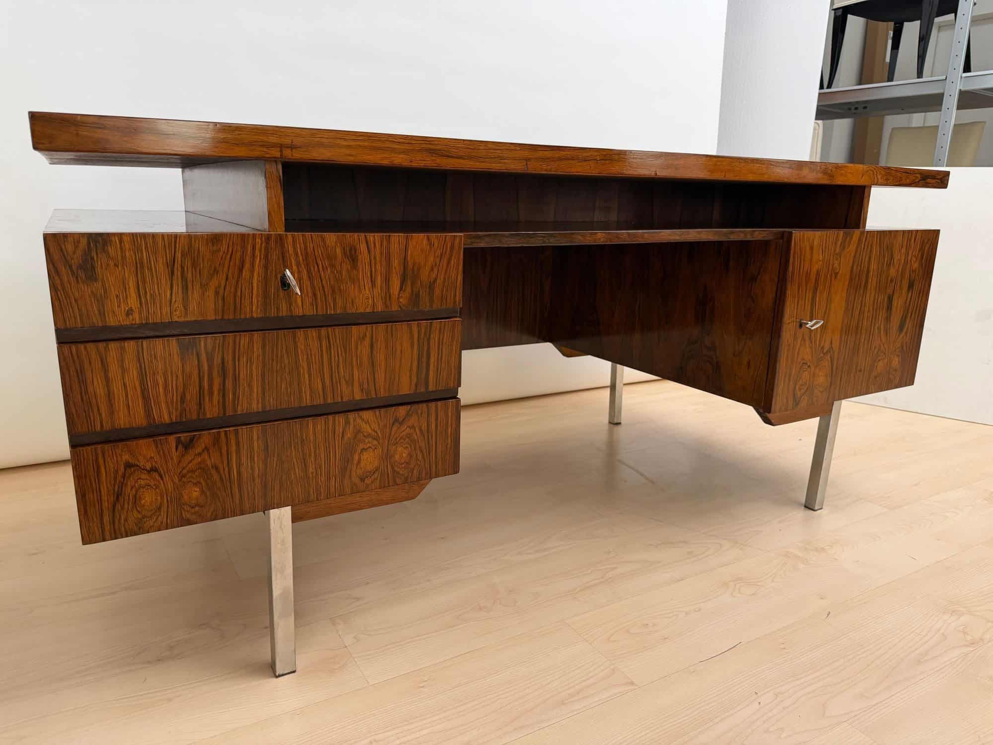 Large Mid-Century Modern Rosewood Desk, Germany, 1960s - Image 18