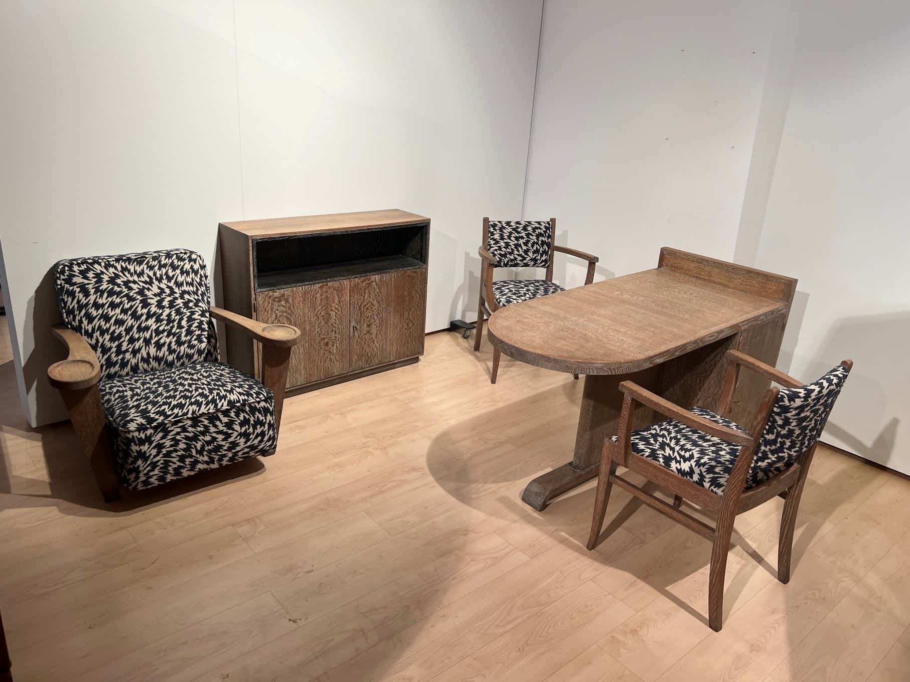 Pair of Art Deco Armchairs, De Coene Frères, Limed Oak, Belgium circa 1935 - Image 19