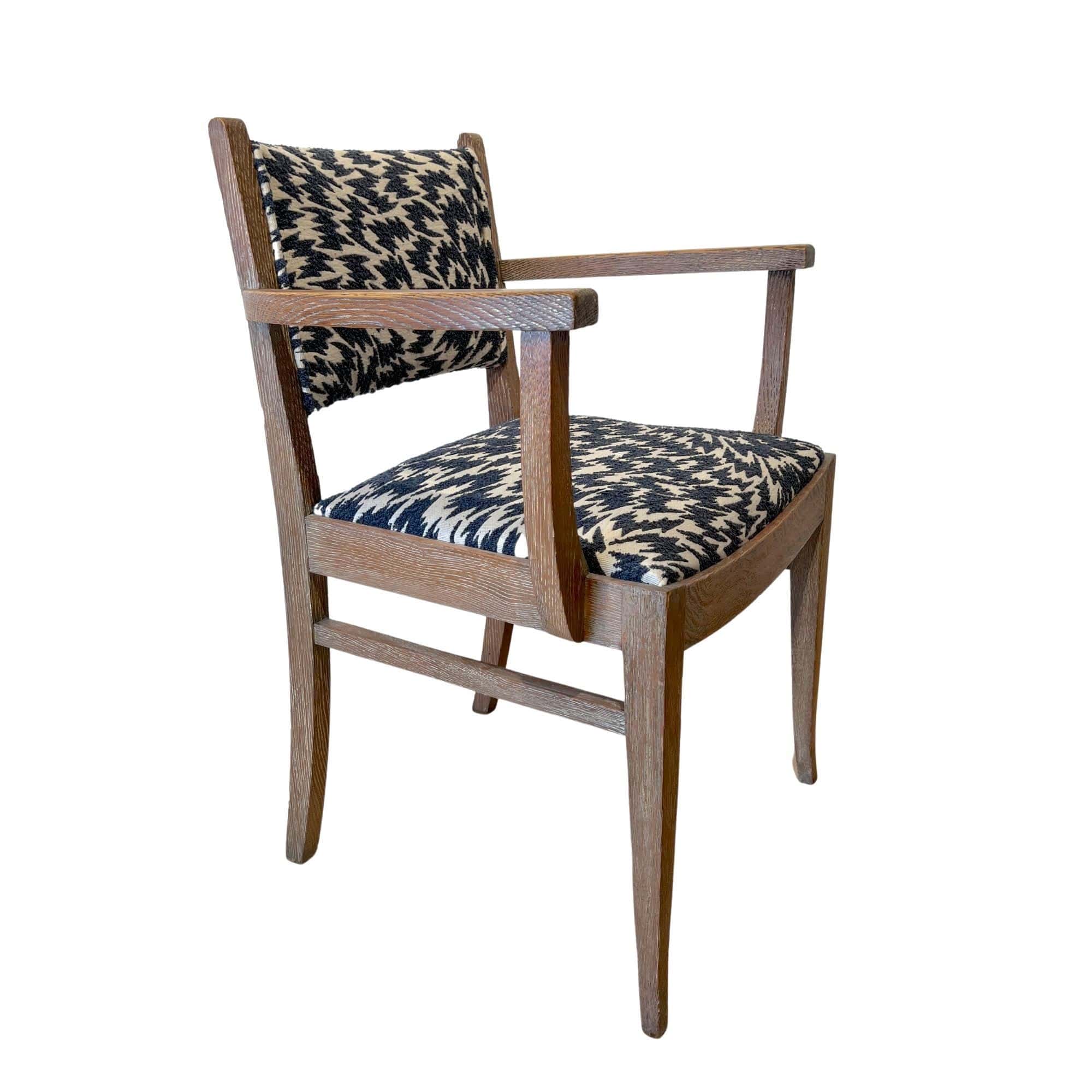Pair of Art Deco Armchairs, De Coene Frères, Limed Oak, Belgium circa 1935 - Image 3