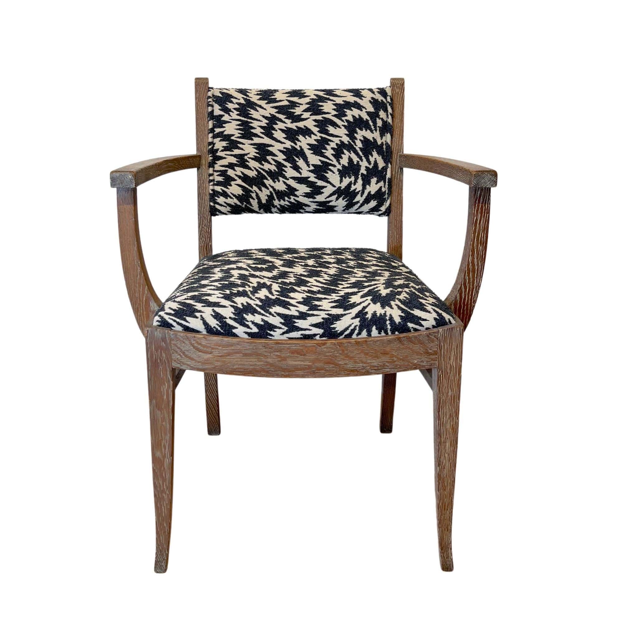 Pair of Art Deco Armchairs, De Coene Frères, Limed Oak, Belgium circa 1935 - Image 4