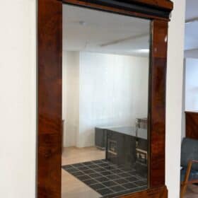 Small Austrian Biedermeier Walnut Wall Mirror, Circa 1820