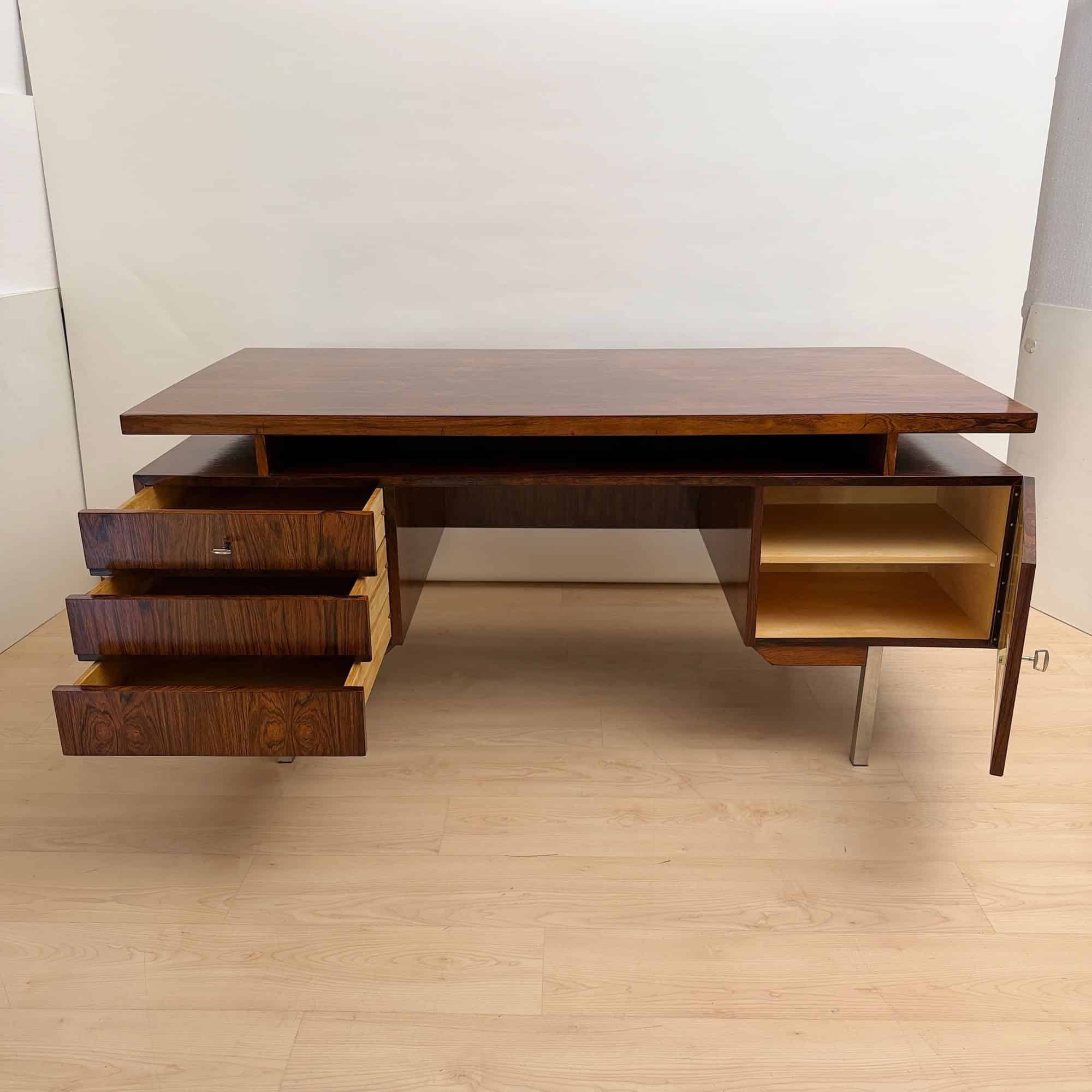 Large Mid-Century Modern Rosewood Desk, Germany, 1960s - Image 5