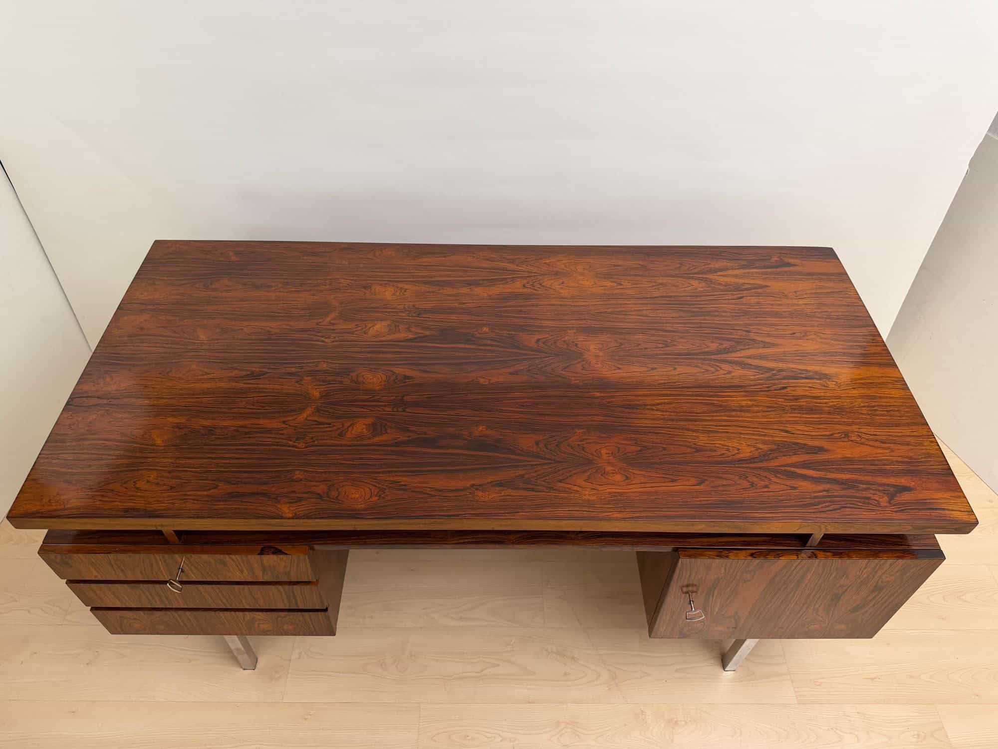Large Mid-Century Modern Rosewood Desk, Germany, 1960s - Image 6