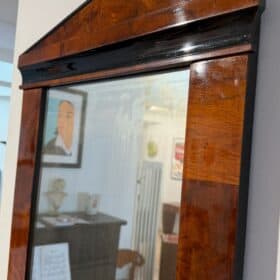 Small Austrian Biedermeier Walnut Wall Mirror, Circa 1820