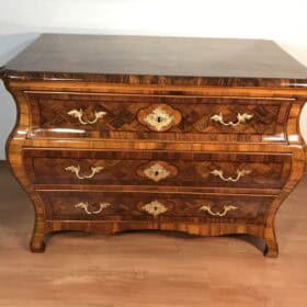 German Baroque Chest of Drawers Walnut Marquetry 1750