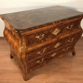 German Baroque Chest of Drawers Walnut Marquetry 1750