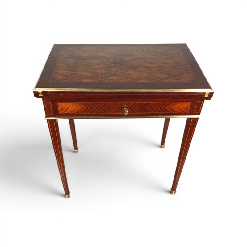 Antique Transformation Table- with beautiful diamond shaped marquetry- Styylish