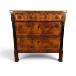 Small Biedermeier Chest of Drawers, three drawers, walnut veneer- Styylish