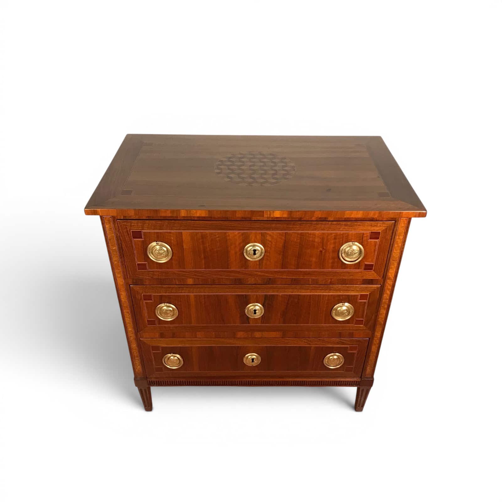 Small Louis XVI Chest of Drawers, Cube Marquetry, Germany 1780 - Image 3