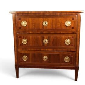 Small Louis XVI Chest of Drawers, Cube Marquetry, Germany 1780