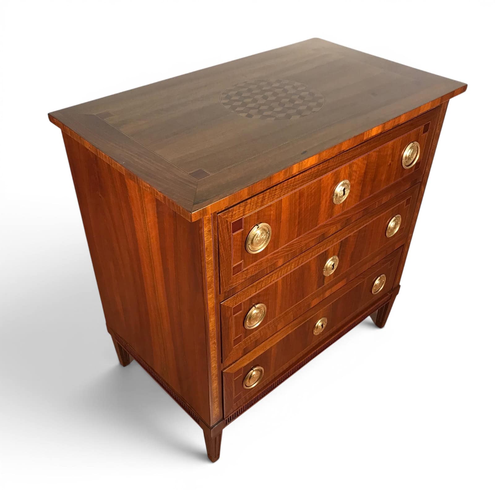Small Louis XVI Chest of Drawers, Cube Marquetry, Germany 1780 - Image 2