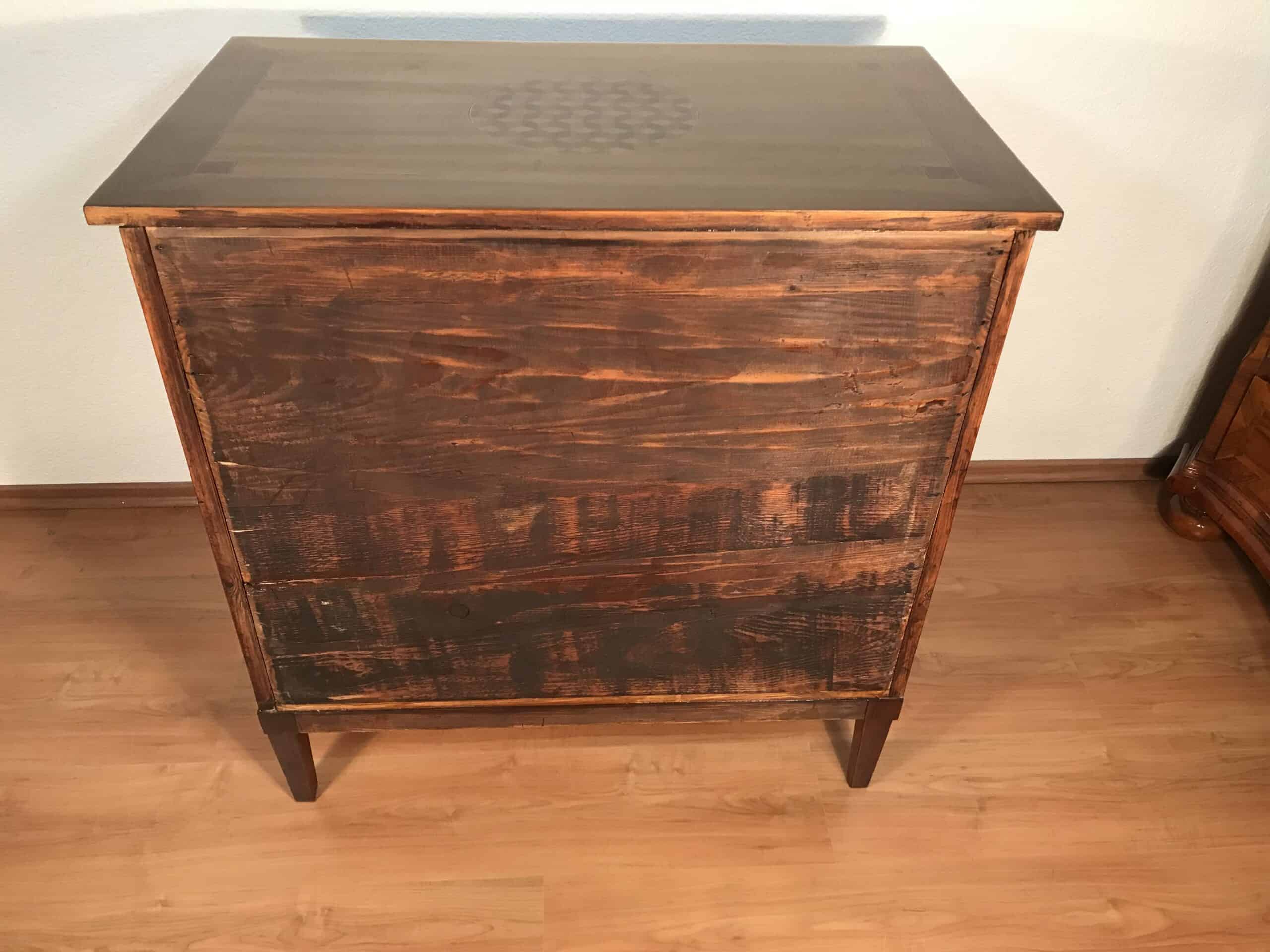 Small Louis XVI Chest of Drawers, Cube Marquetry, Germany 1780 - Image 11
