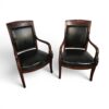 Pair of French Empire Mahogany Armchairs with dolphin motif- Styylish