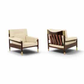 Pair of Sella Armchairs by Carlo di Carli,  1960s.