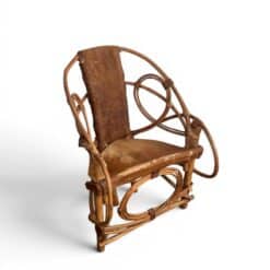 Italian Rattan and Cowhide Armchair- Styylish
