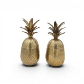 Pair of Vintage Brass Pineapple Ice Buckets, in the Style of Mauro Manetti, 1970s.