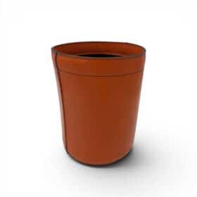 Luxury Leather Wastebasket with Saddle Stitching, in the Style of Hermès, 1970s