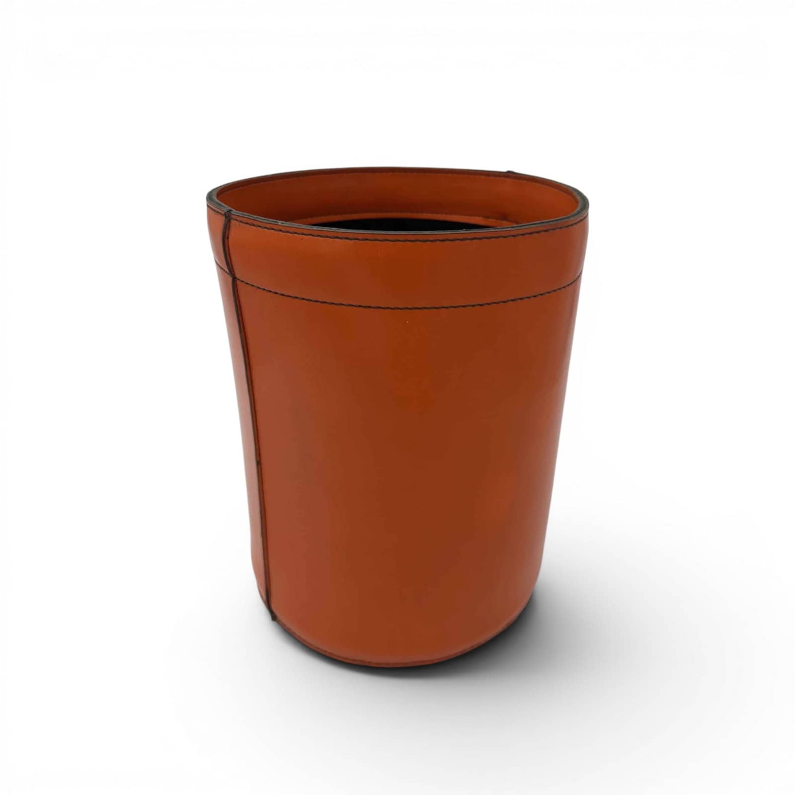 Luxury Leather Wastebasket with Saddle Stitching - Styylish
