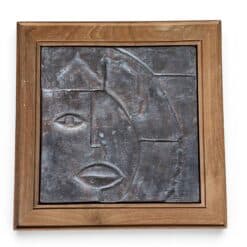 Modernist Ceramic Plaque with Cubist Decor- Styylish