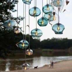 Alternative view of Glass Pendant Light, Under (D), Handblown