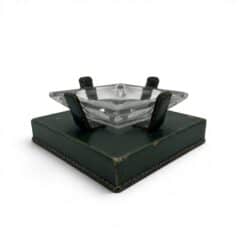 Green Leather and Crystal Ashtray - Styylish