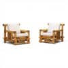 Pair of French Bamboo Armchairs with Pierre Frey Cushions, 1970s- Styylish