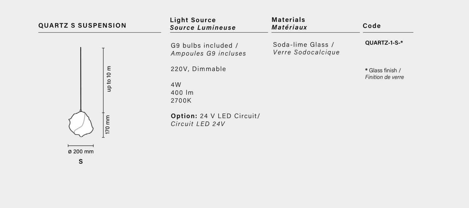 Quartz Pendant Light, Contemporary French Design - Image 7