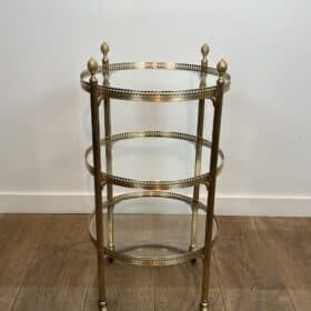 Three-Tiered Bar Cart, Attributed to Maison Jansen, 1940s