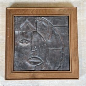 Modernist Ceramic Plaque with Cubist Decor, 1970s.