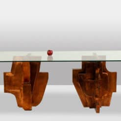 Alternative view of Matteo Ceccarelli. “Brutalist” sculptural dining table. 1980s.