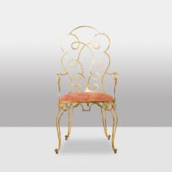 Alternative view of Pair of gilt wrought iron armchairs, circa 1990