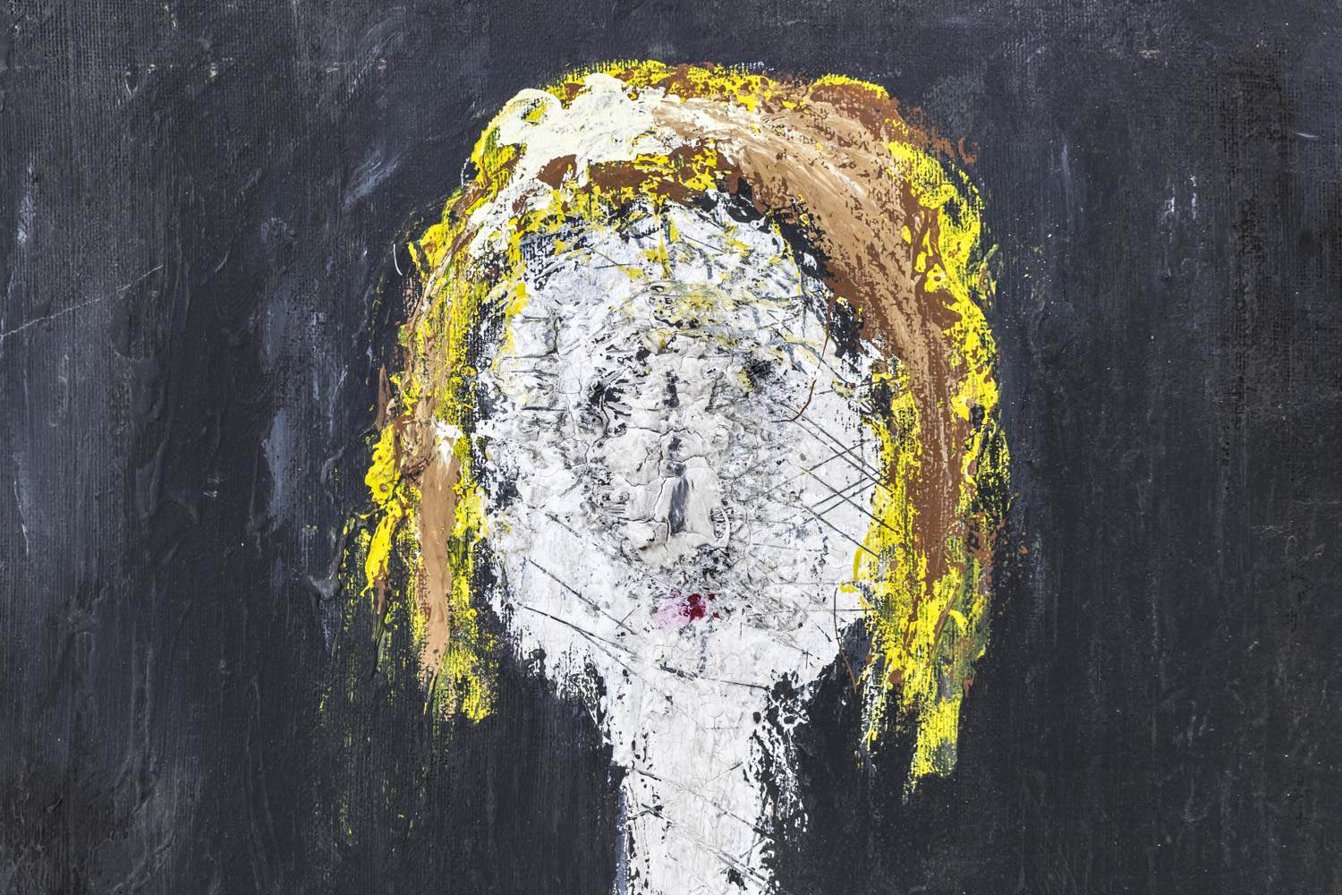 Marcel Mulot, Abstract Woman Portrait, Gouache on Canvas, 1988 - Image 2
