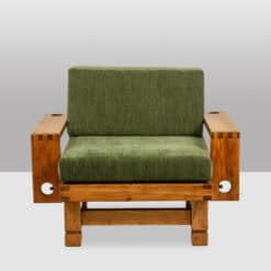 Alternative view of Pair of Modernist-Style Armchairs made of Pitch Pine. 1960s.