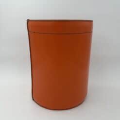 Alternative view of Luxury Leather Wastebasket with Saddle Stitching, in the Style of Hermès, 1970s