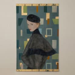 Contemporary French Hand-Painted 1950s Woman Canvas - Front View - Styylish