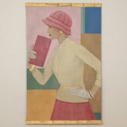 Contemporary French Hand-Painted 1950s Woman Canvas - Front View - Styylish