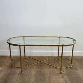 Oblong Glass Coffee Table, by Maison Baguès, 1960s.