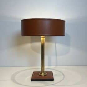 Fluted Brass Desk Lamp, in the style of Jacques Adnet, 1970s