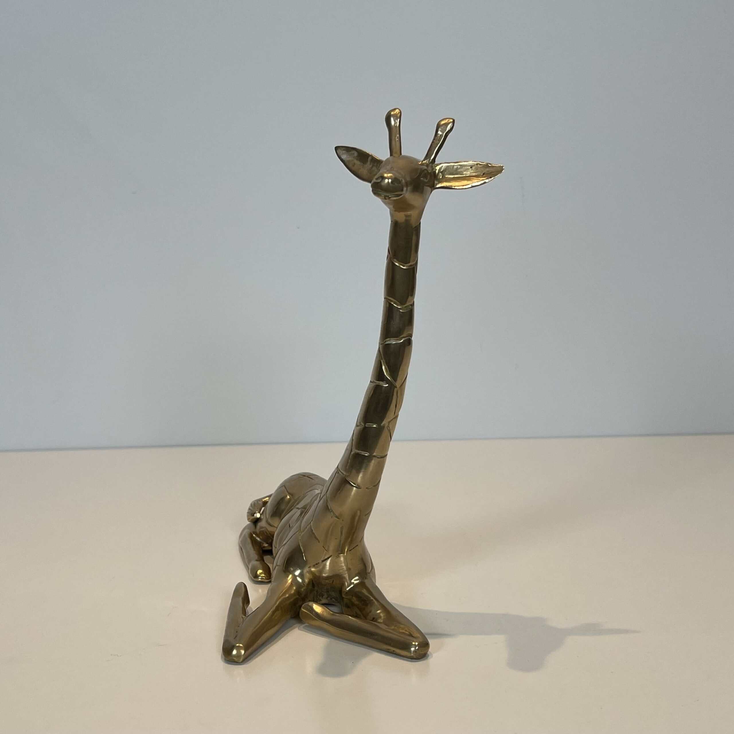 Brass "Giraffe" Animal Sculptures, Pair, 1970s. - Image 11